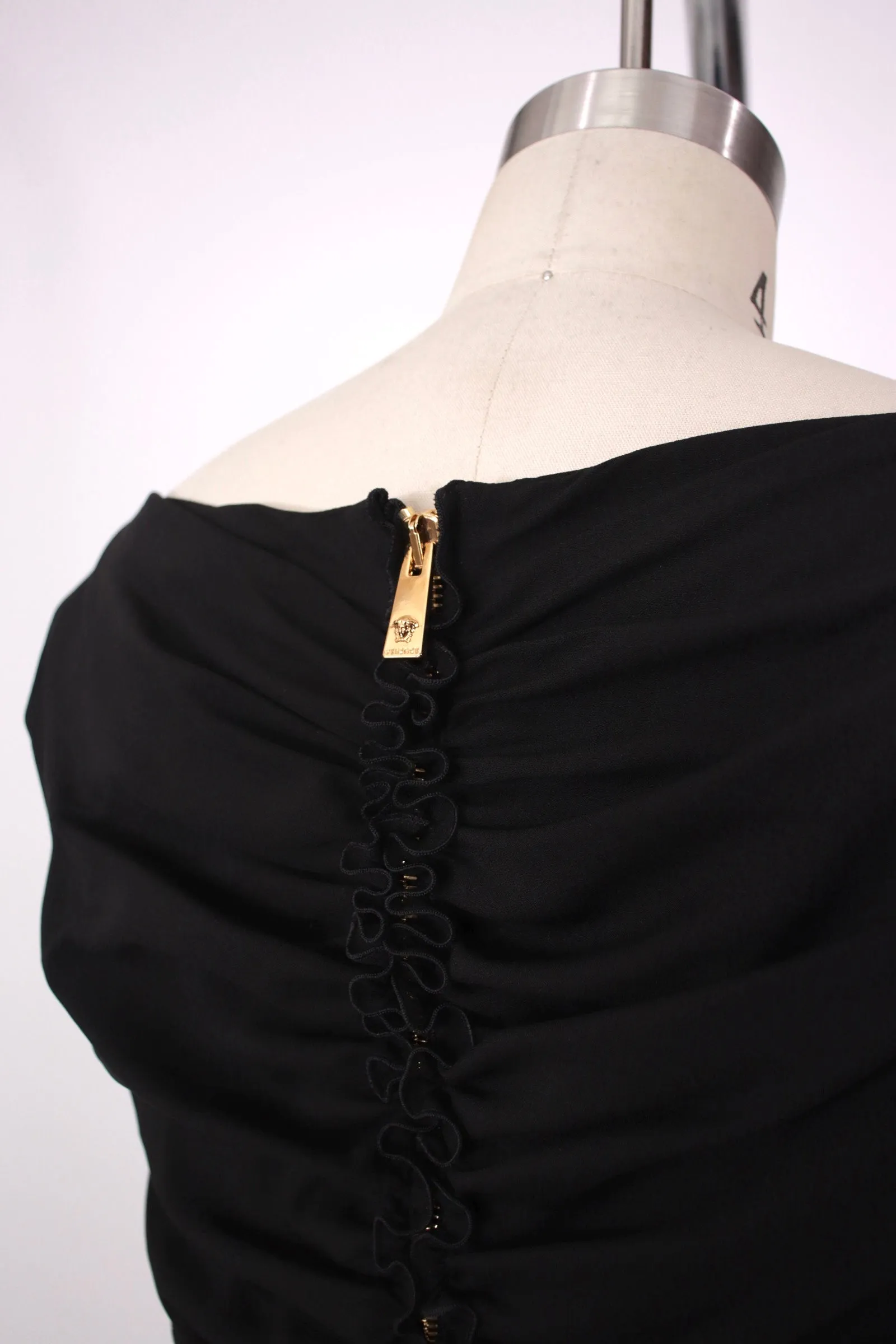 2023 Versace Crepe Ruched Top