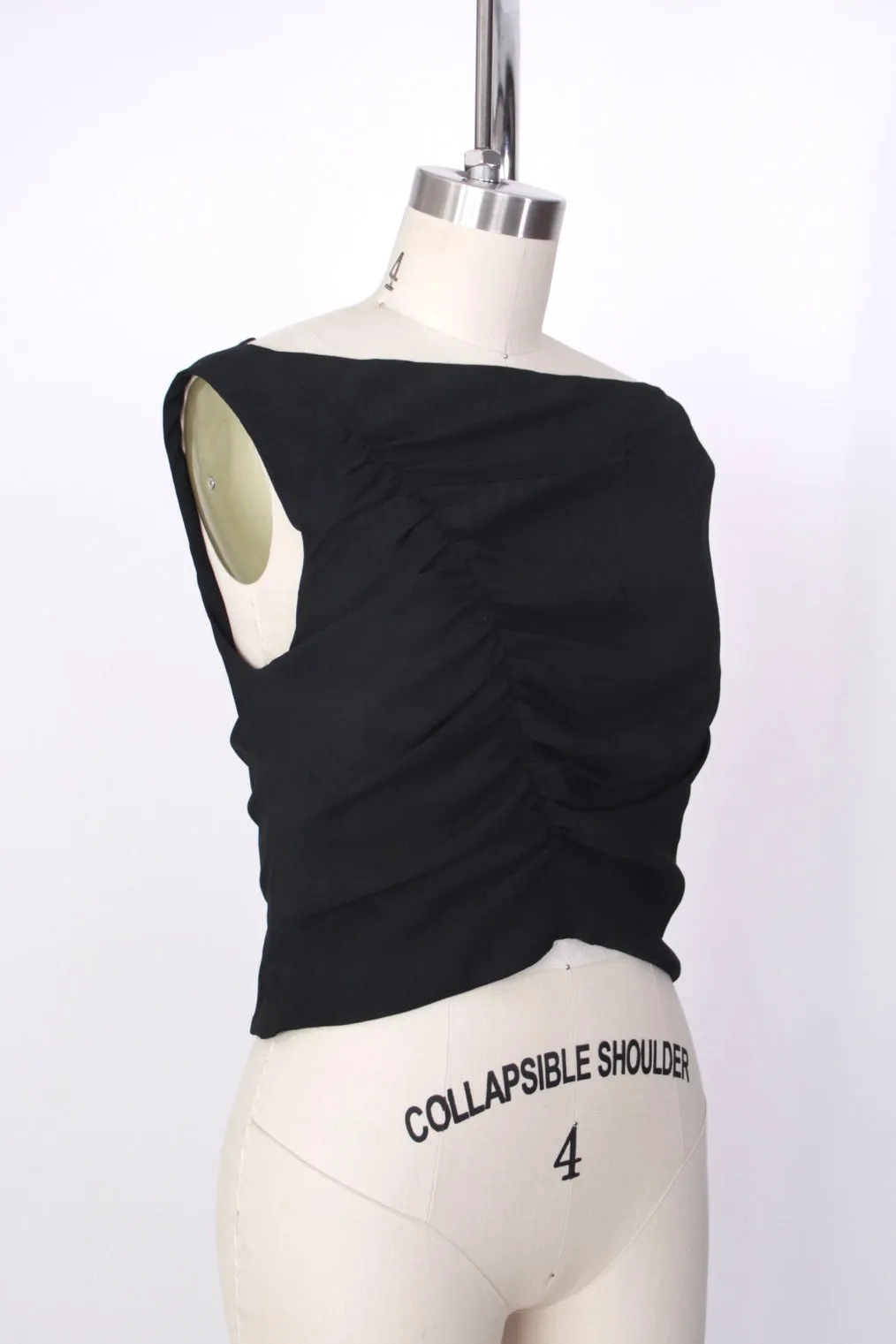 2023 Versace Crepe Ruched Top