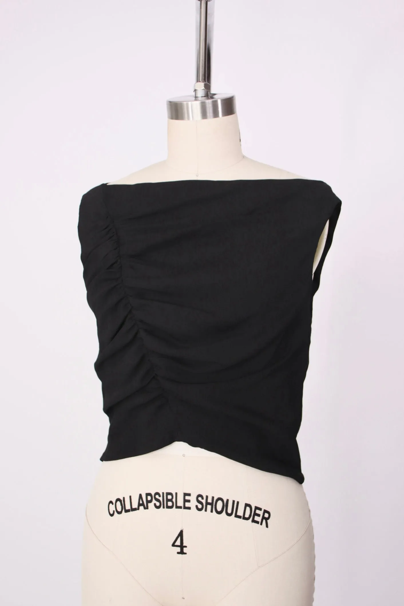 2023 Versace Crepe Ruched Top