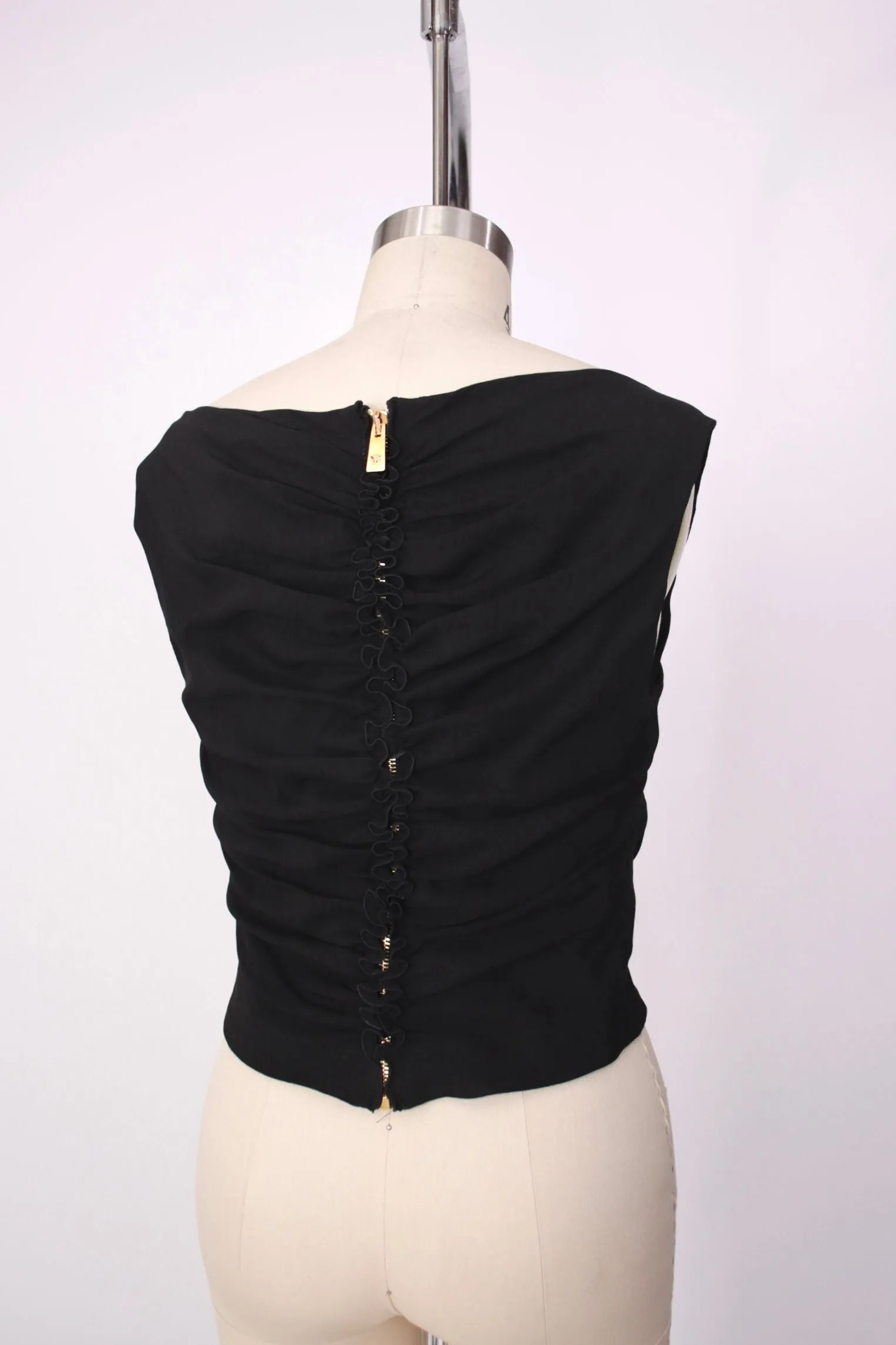 2023 Versace Crepe Ruched Top