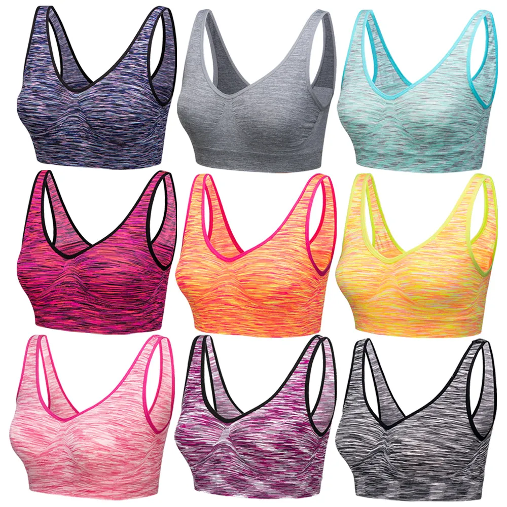 3 Pack Comfort Marl Seamless Bras - Navy / Aqua / Grey
