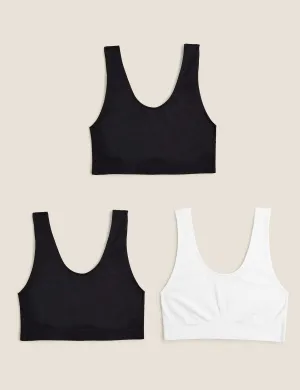 3pk Seamless Non Wired Crop Tops