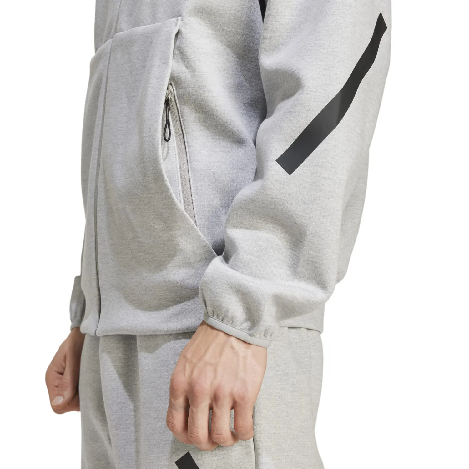 Adidas Men Z.N.E. Full Zip Hooded Track Jacket Grey JF2450