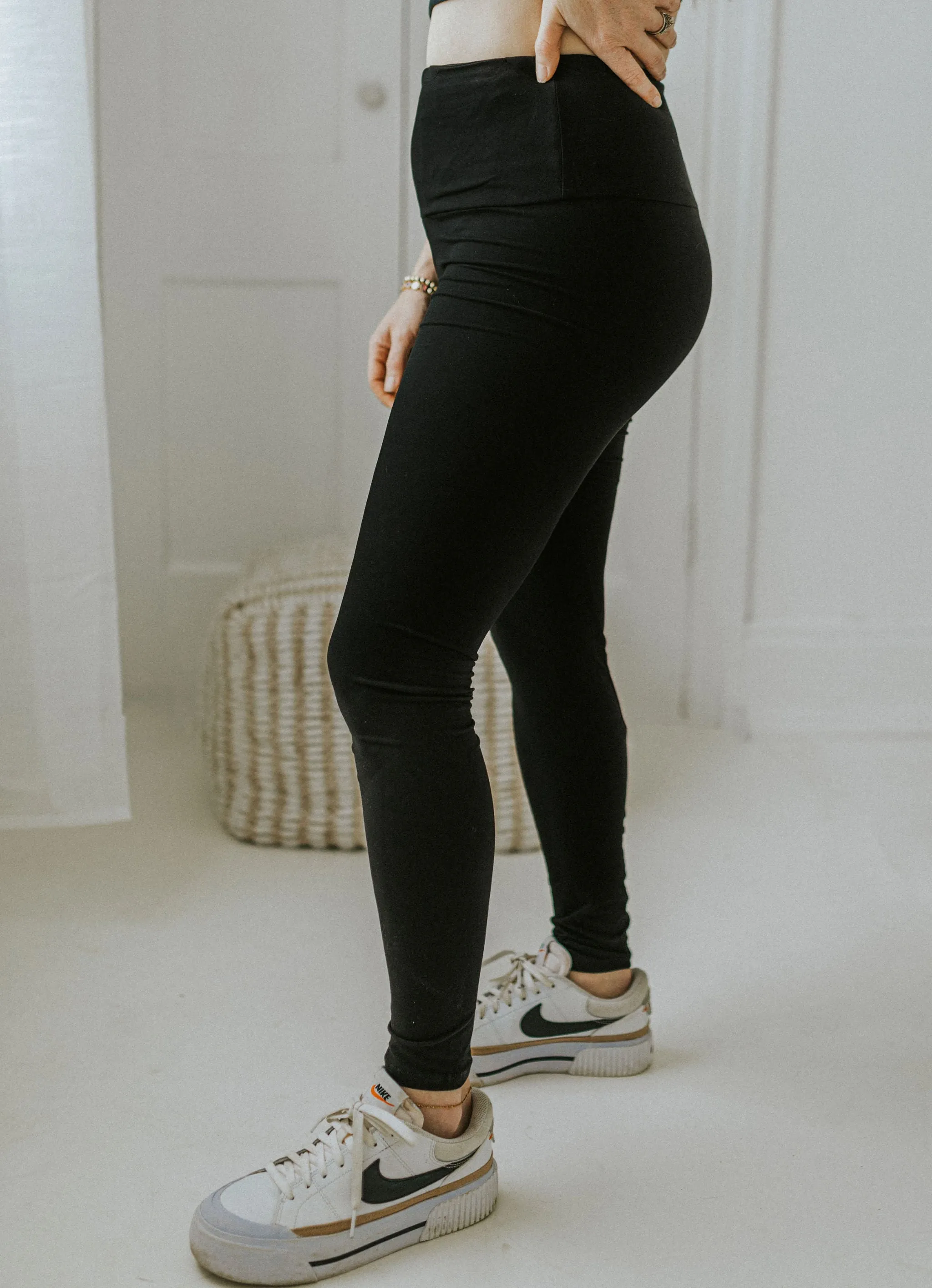 Anchored Full Length Black Leggings