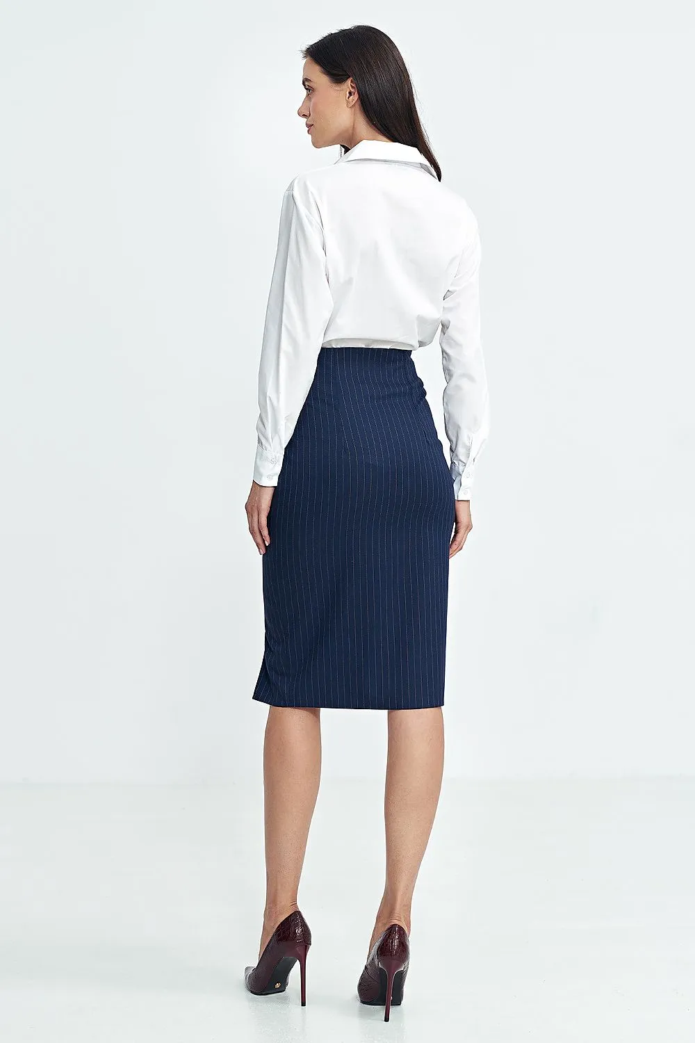 Asymmetric High-Waist Midi Skirt