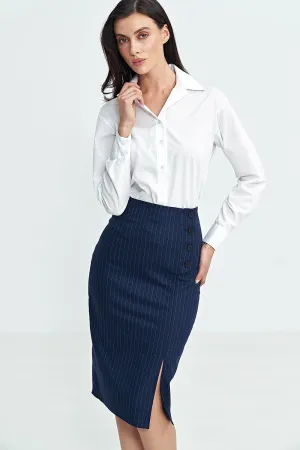 Asymmetric High-Waist Midi Skirt