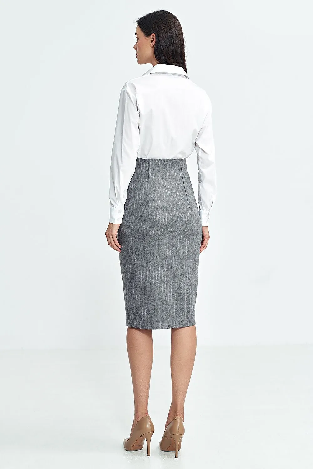 Asymmetric High-Waist Midi Skirt