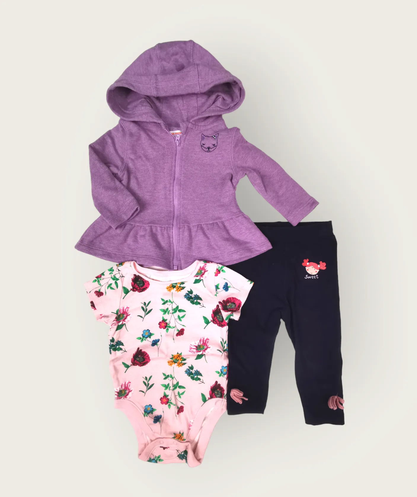 BABY GIRL SIZE 6/12 MONTHS - 3 Piece Mix N Match Outfit EUC B24