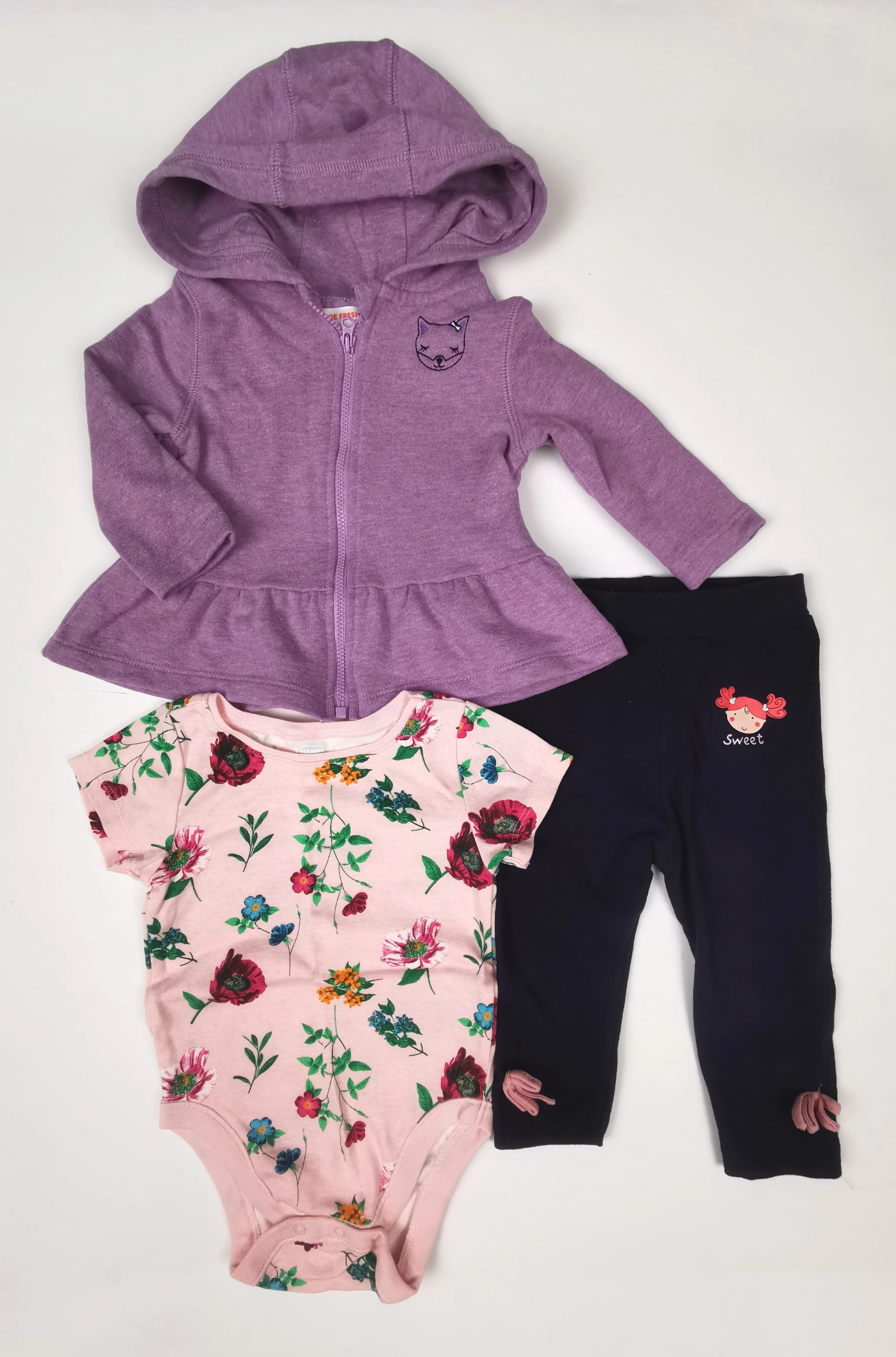 BABY GIRL SIZE 6/12 MONTHS - 3 Piece Mix N Match Outfit EUC B24