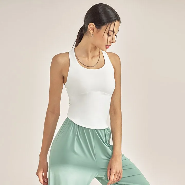 Back Slit Round Top_Ivory