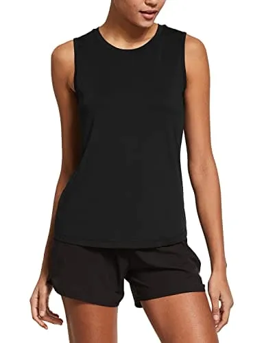 BALEAF Women's Workout Tank Tops Sleeveless Running Shirts Activewear Gym Tops Black Size