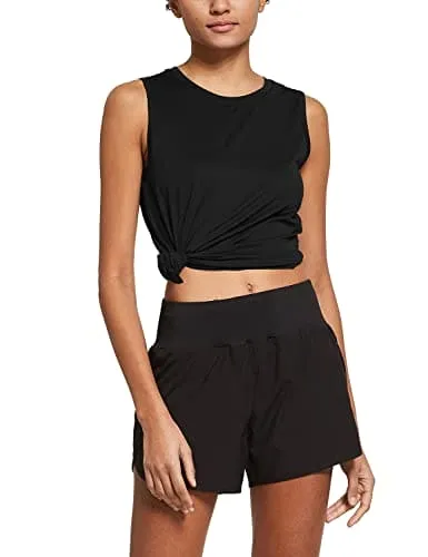 BALEAF Women's Workout Tank Tops Sleeveless Running Shirts Activewear Gym Tops Black Size