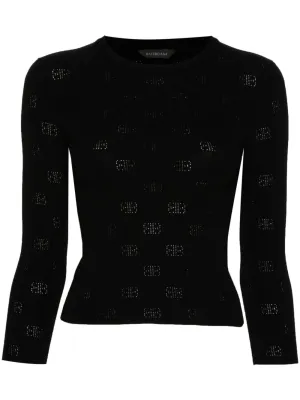 Balenciaga öppen stickad ullstopp