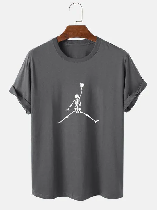 Basketball Skeleton Graphics T-Shirt
