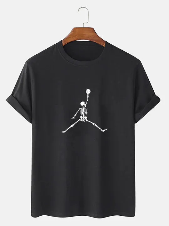 Basketball Skeleton Graphics T-Shirt