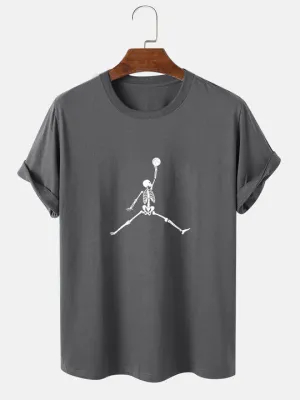 Basketball Skeleton Graphics T-Shirt