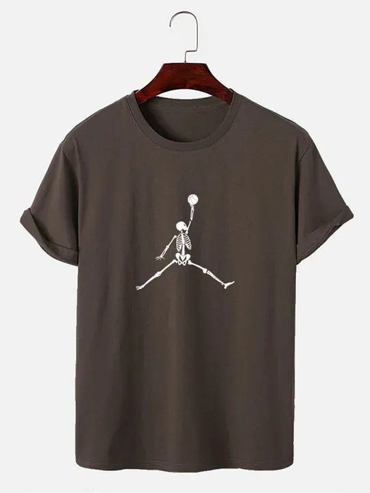 Basketball Skeleton Graphics T-Shirt