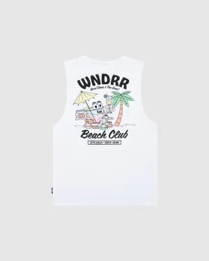 BEACH CLUB MUSCLE TOP - WHITE