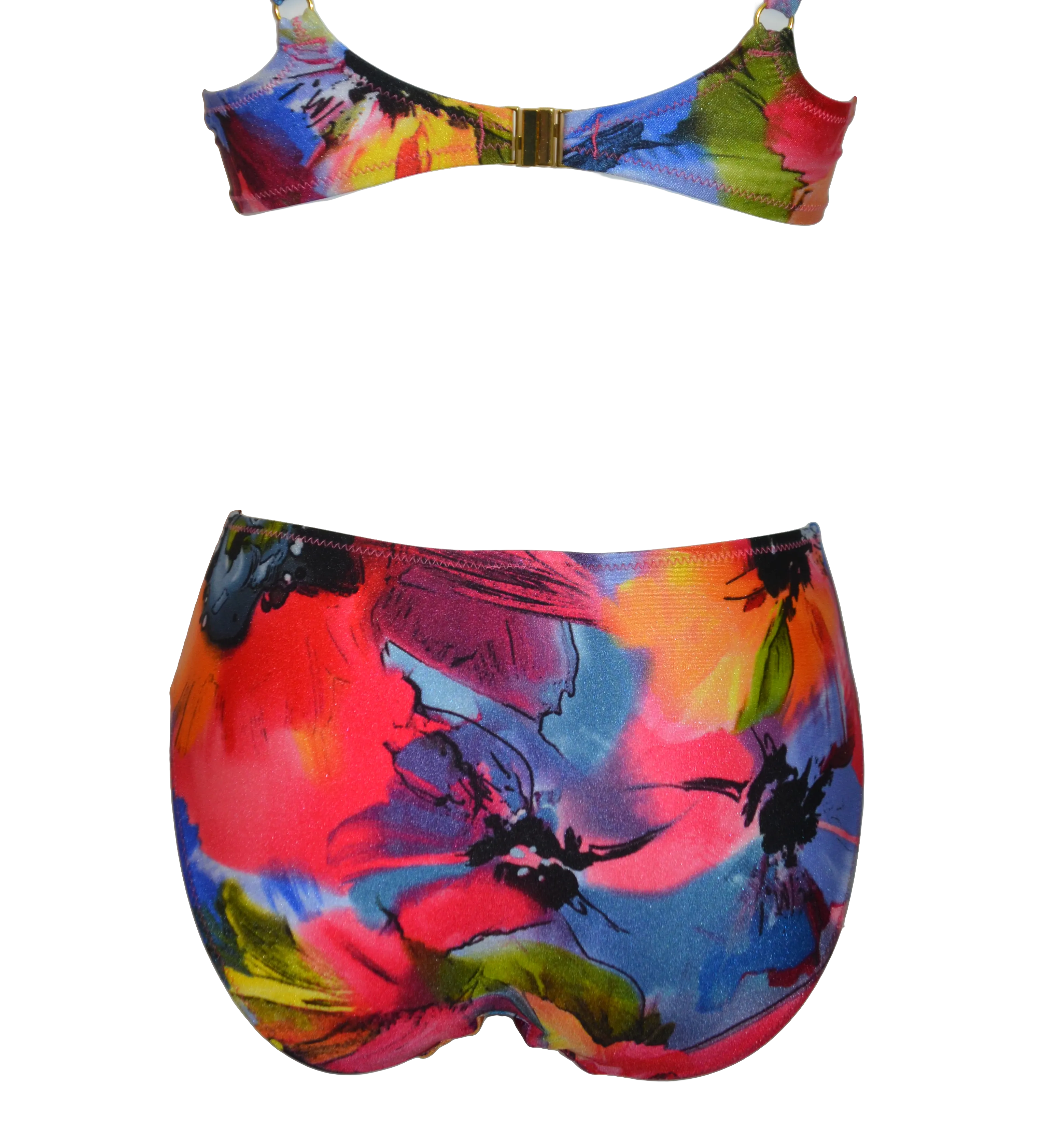 Beautiful Flower high-waist bikini bottom