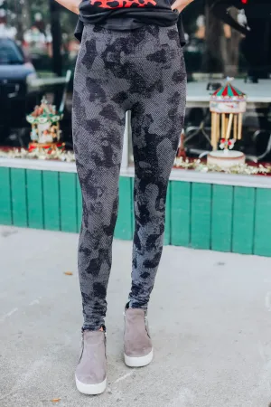 Black Camo Striped Seamless Leggings