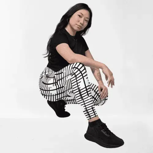 Black Recycled Crossover Leggings with Pockets