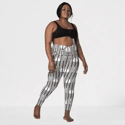 Black Recycled Crossover Leggings with Pockets