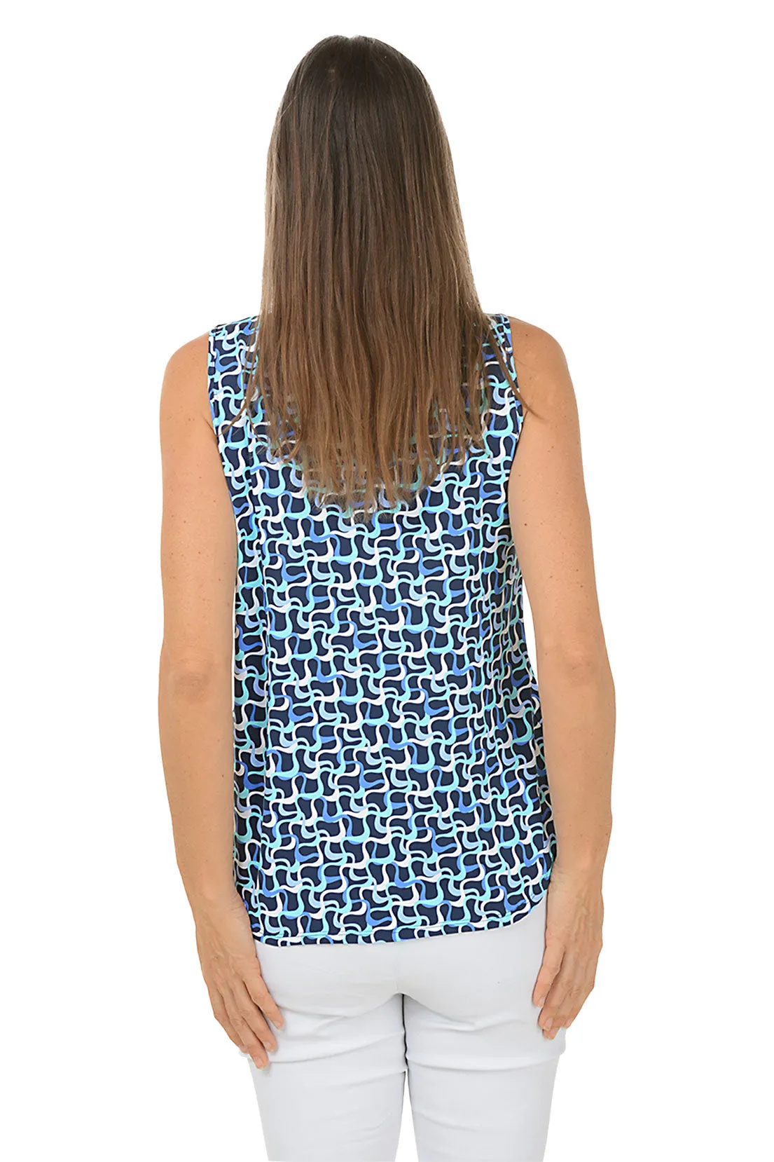 Blue Waves UPF50  Split Neck Sleeveless Top
