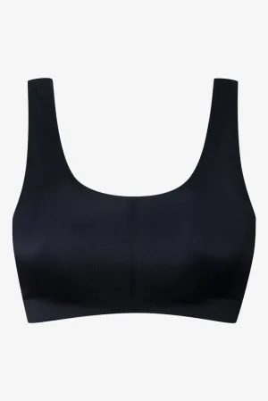 Bonded Lace Back Crop Top Black