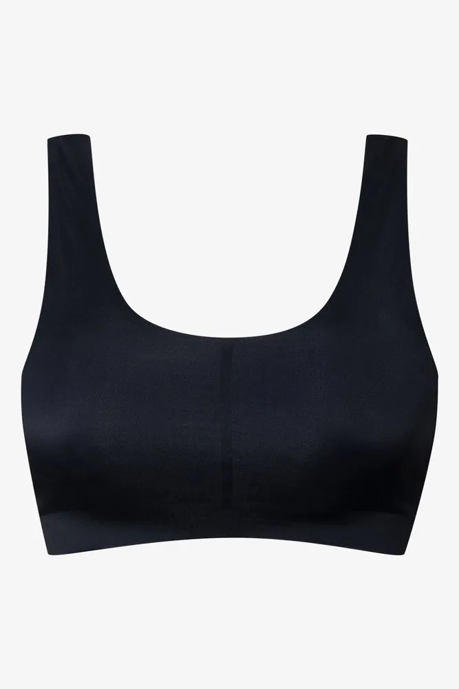 Bonded Lace Back Crop Top Black