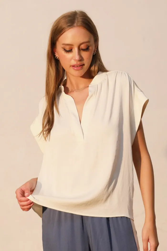 Boxy V-Neck Top