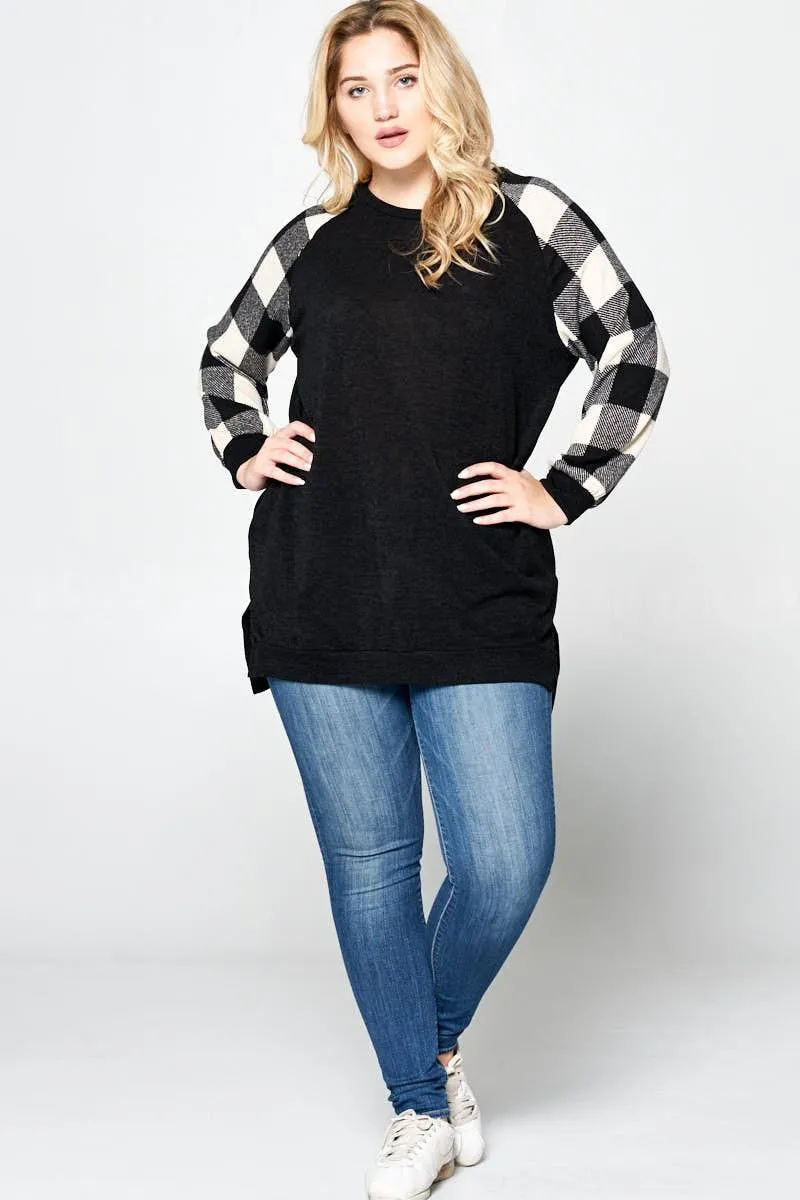 Casual Miru Knit Crewneck High Low