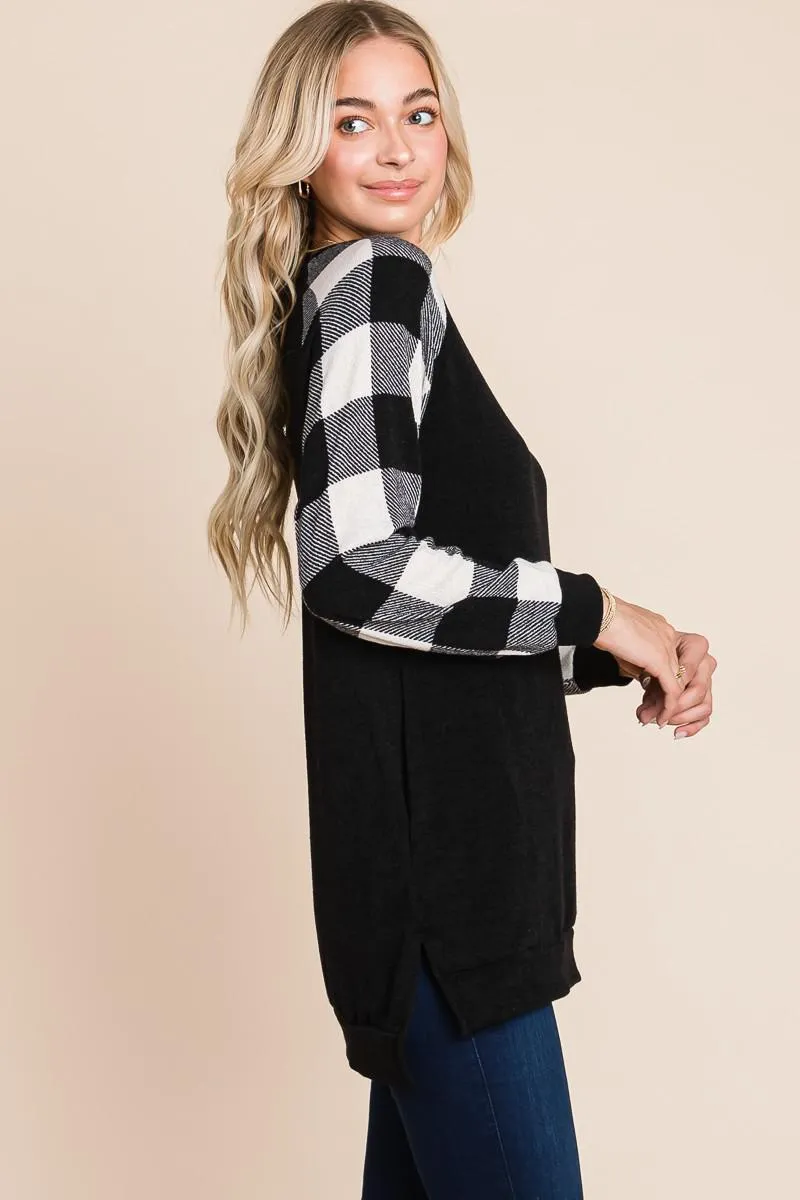Casual Miru Knit Crewneck High Low