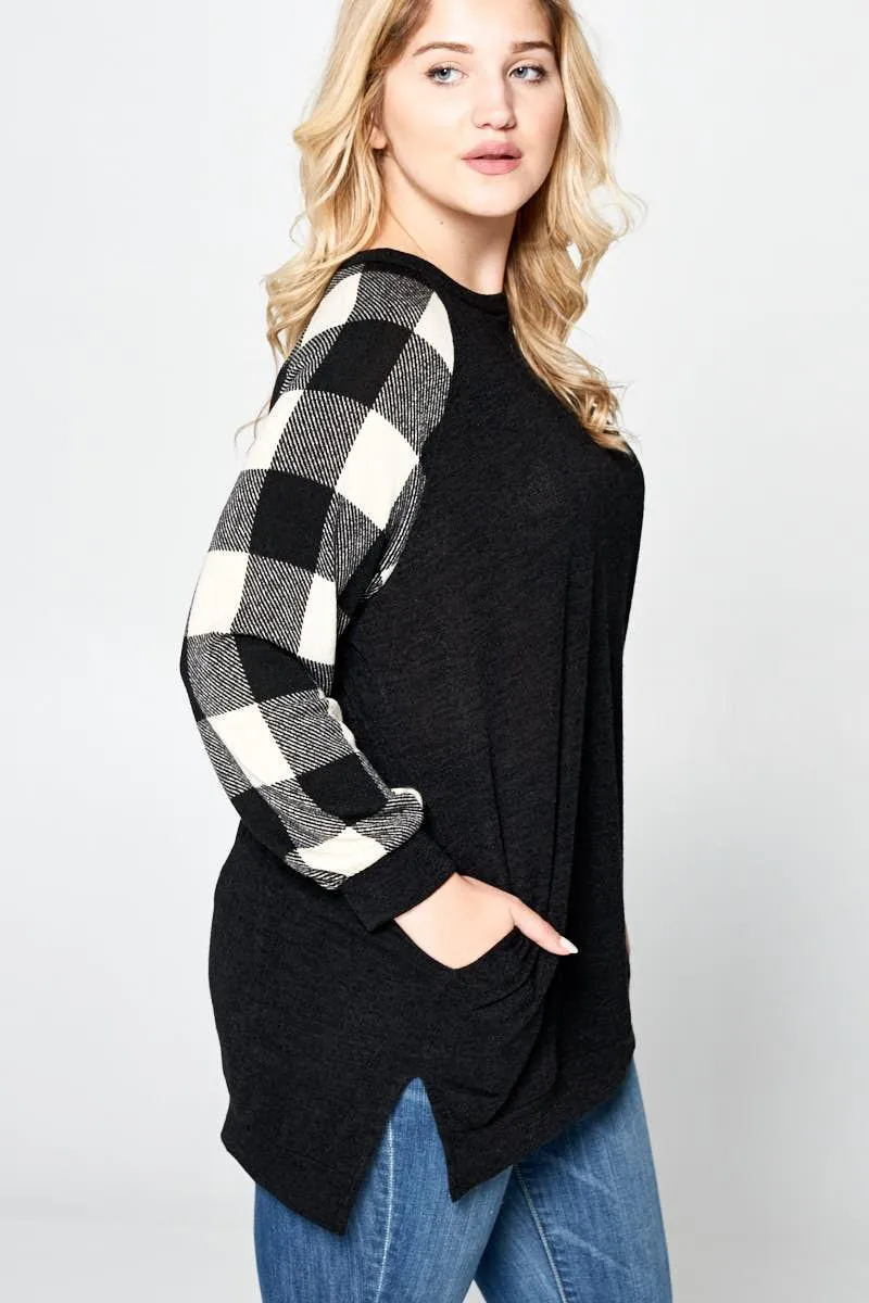 Casual Miru Knit Crewneck High Low