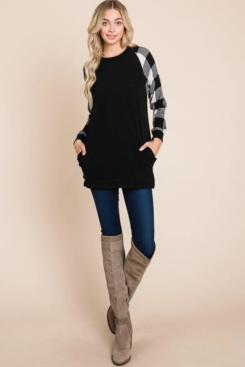 Casual Miru Knit Crewneck High Low