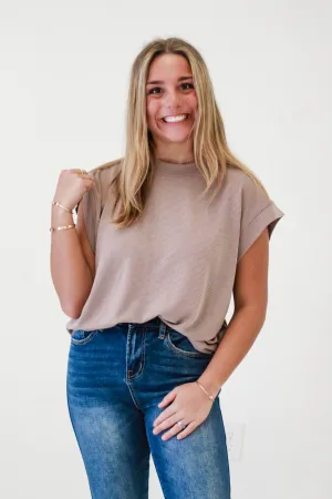 Chill Retreat Baby Rib Muscle Top in Walnut