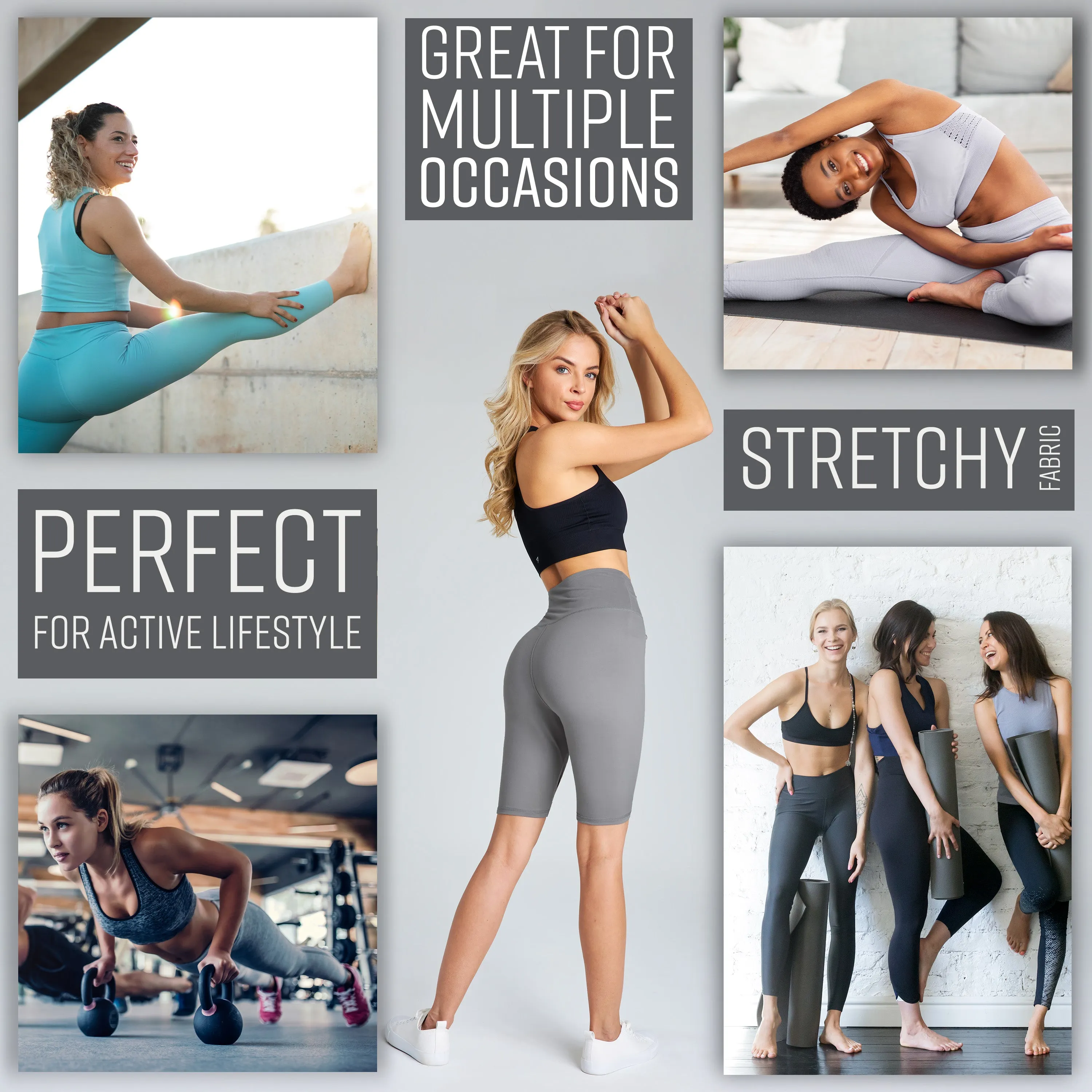CityComfort Gym Shorts for Women - Yoga Shorts
