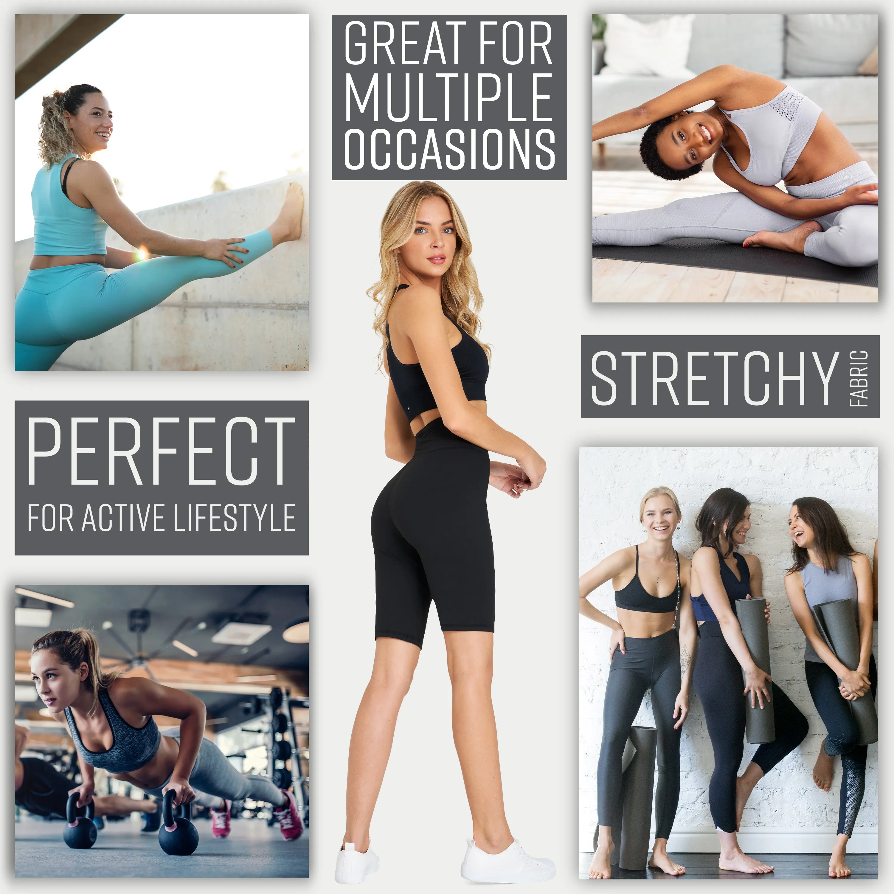 CityComfort Gym Shorts for Women - Yoga Shorts