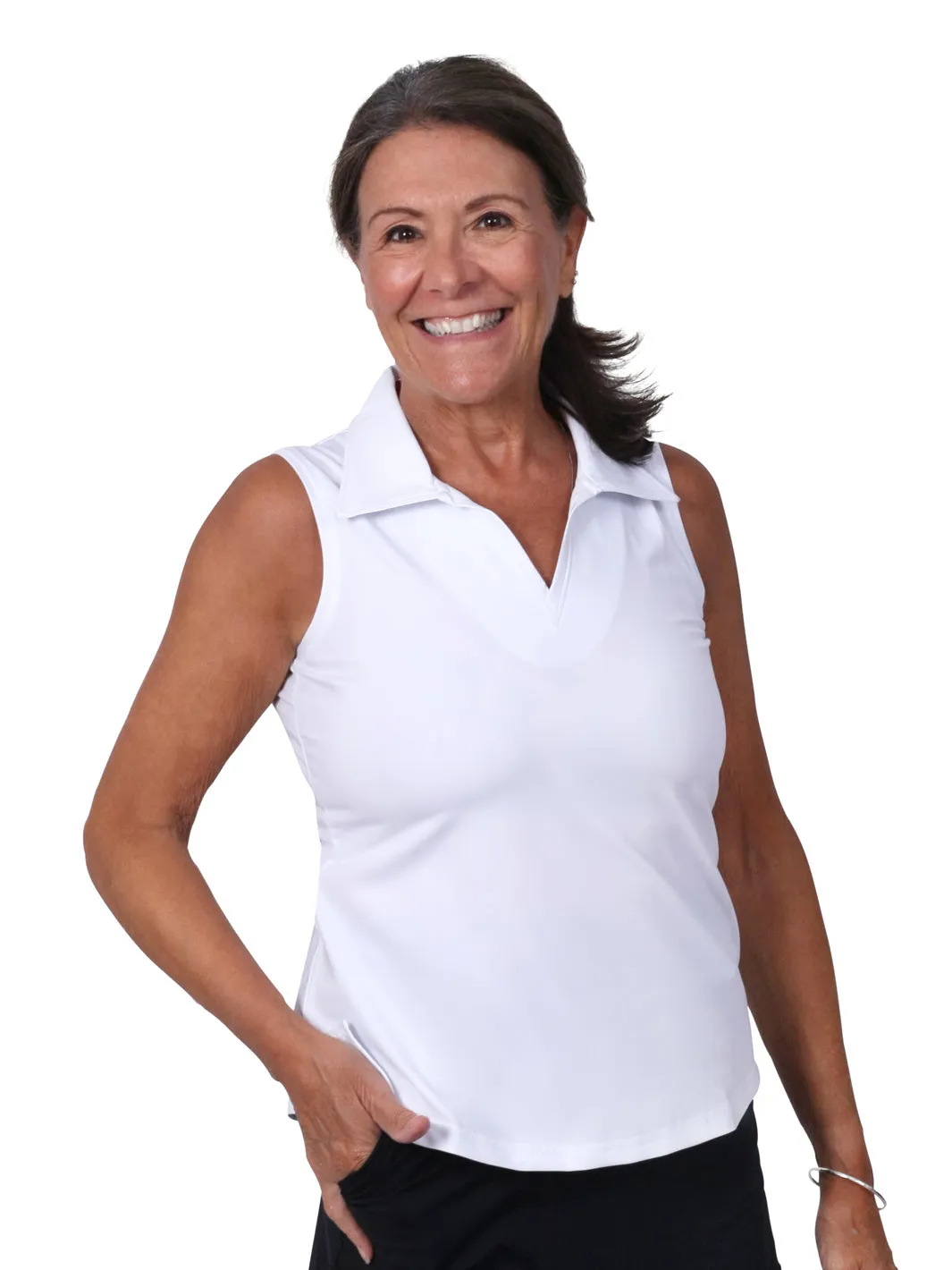 Clare Polo Top White
