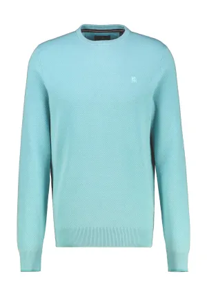 Classic Crew Neck 2-Tone Sweater - Blue