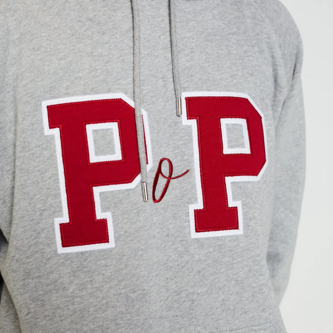college p hooded sweat grey heather