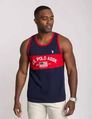 COLOR BLOCK FLAG MUSCLE TANK