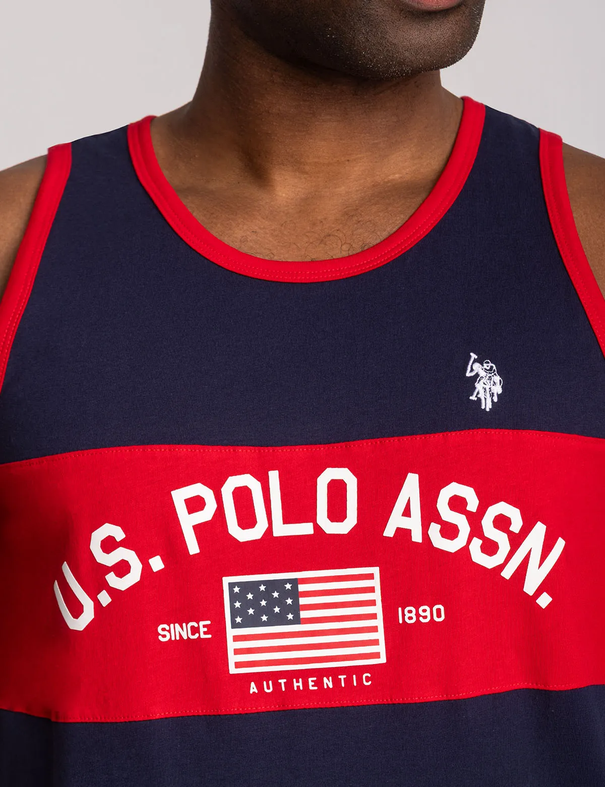 COLOR BLOCK FLAG MUSCLE TANK