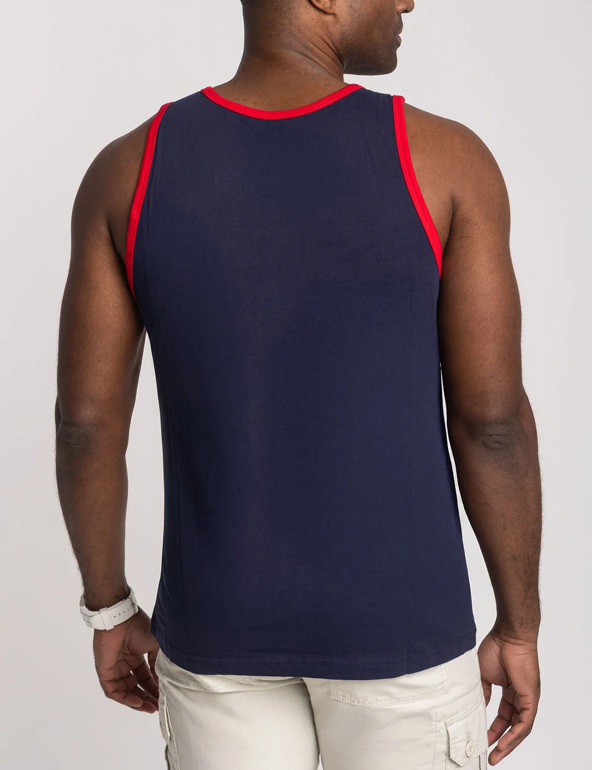 COLOR BLOCK FLAG MUSCLE TANK