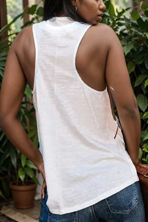 comfort sleeveless v neck tank top in solid colors