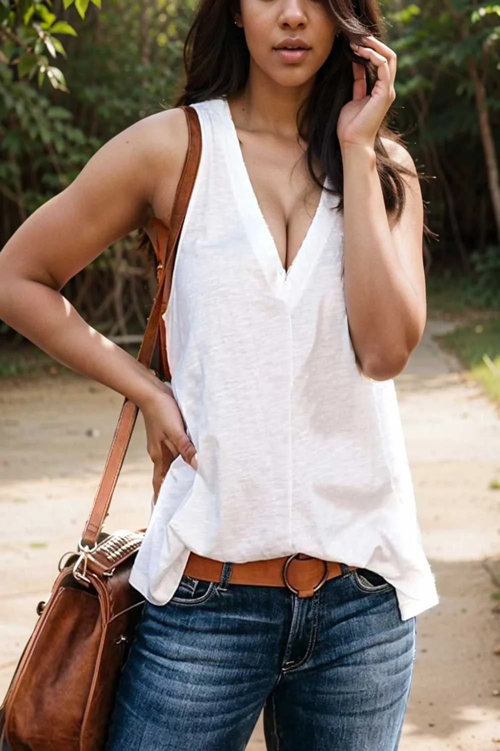 comfort sleeveless v neck tank top in solid colors