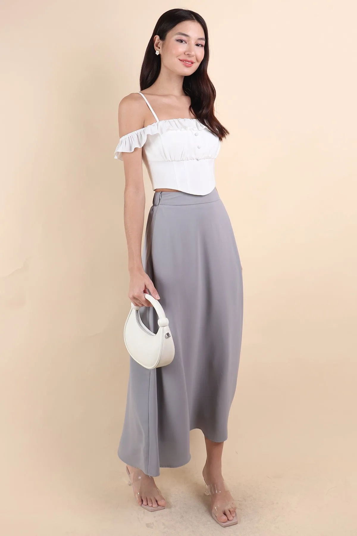 CORETTA OFFSIE TOP IN WHITE