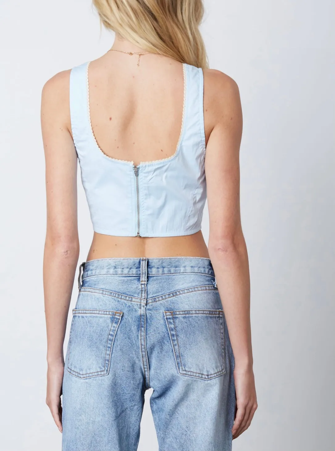 Corset Square Neck Sleeveless Crop Top