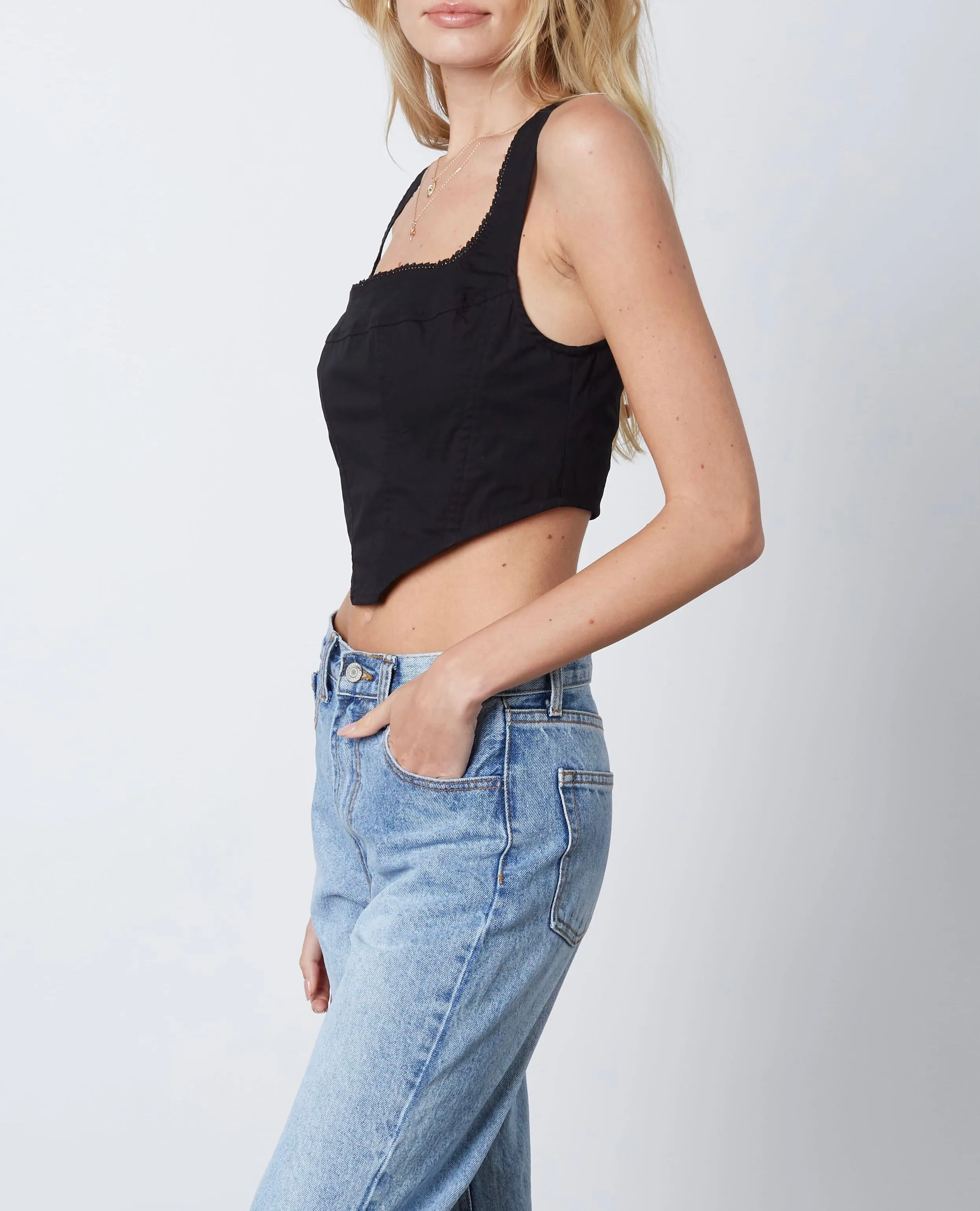 Corset Square Neck Sleeveless Crop Top