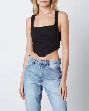 Corset Square Neck Sleeveless Crop Top