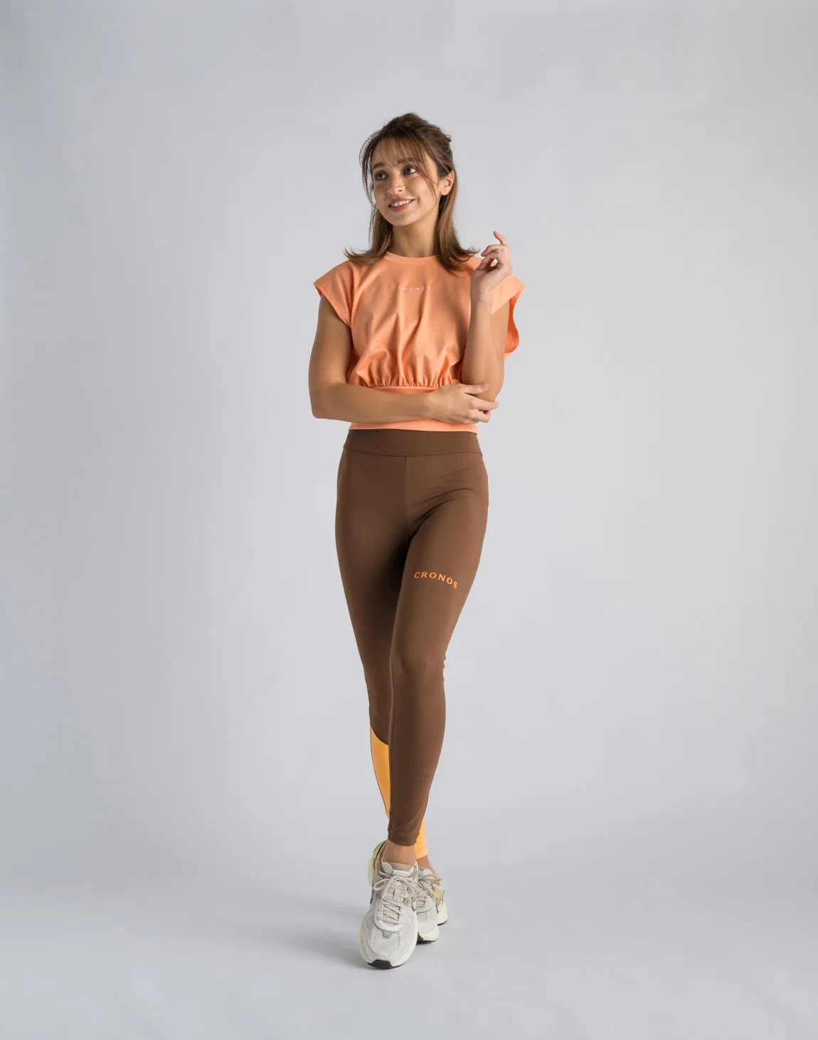 CRONOS WOMEN LOGO SLEEVELESS【TERRACOTTA】